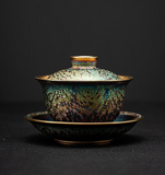 Gaiwans - Gilded Peacock Glaze Gaiwans