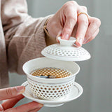 Gaiwans - Porcelain - Honeycomb Window