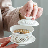 Gaiwans - Porcelain - Honeycomb Window