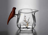 Pitchers - Glass - Wood-Handled Plum Blossom Pitcher