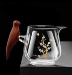 Pitchers - Glass - Wood-Handled Plum Blossom Pitcher