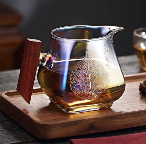 Pitchers - Glass - Iridescent Rainbow Leaf