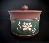 Flared Jade Orchid Yixing Tea Caddies