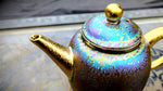Teapots - Gold-Plated Peacock Glaze Dragon's Egg Teapot
