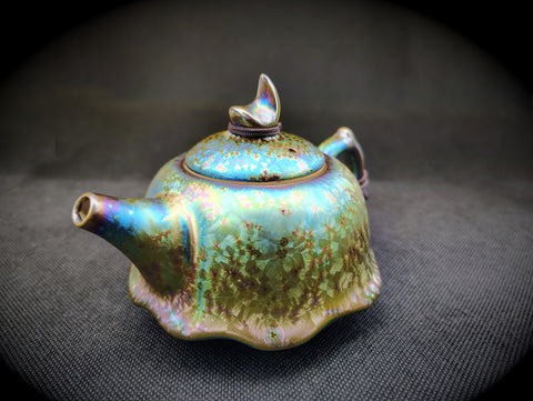 Teapots - Peacock Glaze Lotus Moon Teapot
