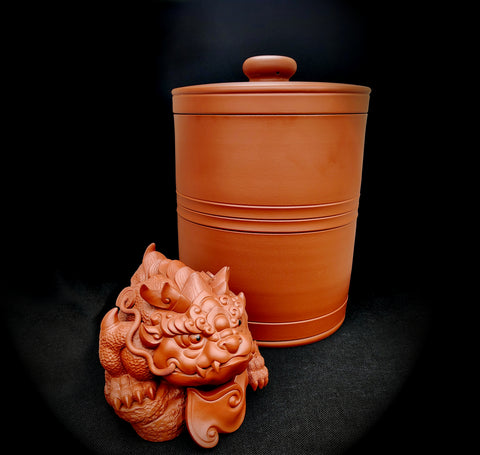 Two-Segment Bamboo Yixing Tea Caddy