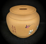 Jade Orchid Two Hole Handle Yixing Tea Caddy