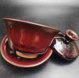 Gaiwans - Jianzhan - Crimson Rabbit-Hair