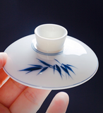 Gaiwans - Porcelain - Hand-Painted Blue Bamboo