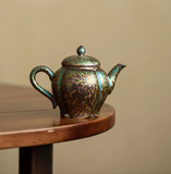 Teapots - Peacock-Glaze Gourd Teapot