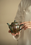 Teapots - Peacock-Glaze Gourd Teapot