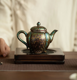 Teapots - Peacock-Glaze Gourd Teapot