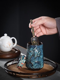 Golden Sand Lotus Tea Caddy