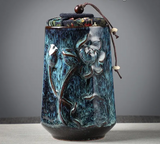 Golden Sand Lotus Tea Caddy