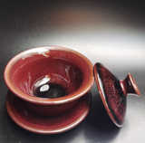 Gaiwans - Jianzhan - Crimson Rabbit-Hair