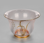 Gaiwans - Glass - Gold & Silver Bamboo & Orchid Designs