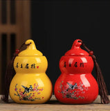 Birds & Plum Blossoms Gourd Tea Caddies