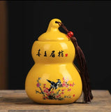 Birds & Plum Blossoms Gourd Tea Caddies