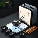 Tea Sets - Golden Sand Travel Sets With Tea Tray