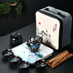 Tea Sets - Golden Sand Travel Sets With Tea Tray