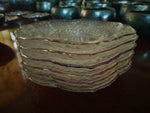 Saucers - Glass - Gold and Rainbow Edged Floral Design